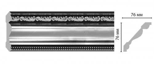 Плинтус потолочный с рисунком DECOMASTER 154-63 ШК/12 (77*77*2400мм)