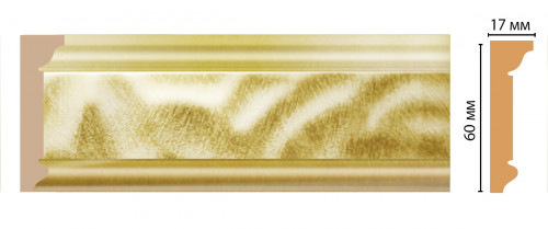 Плинтус потолочный DECOMASTER D216-374 (60*17*2400мм)