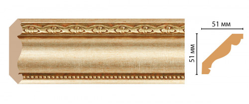 Плинтус потолочный DECOMASTER 155-933 (50*50*2400мм)