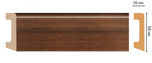 Плинтус напольный DECOMASTER D234-74ДМ (58*16*2400 мм)