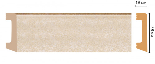 Плинтус напольный DECOMASTER D234-18DДМ (58*16*2400 мм)